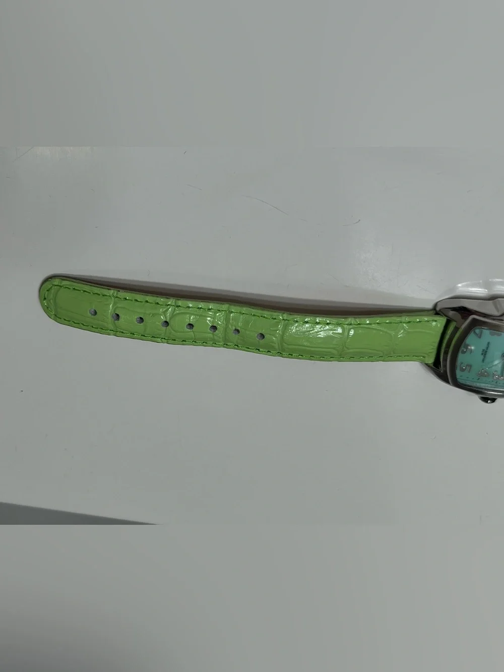 Pastorelli Ladies' Quartz Analog Stainless Steel Watch with Lime Leather Strap